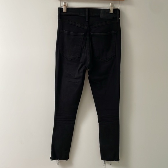 Denim Forum Aritzia the lola high rise skinny crop black frayed hem sz 25 - Picture 4 of 10